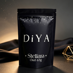 Pochette refermable en aluminium noir mat imprimée sur mesure, avec fermeture éclair, pour l'emballage d'encens, d'épices et de parfums - Product Image 1