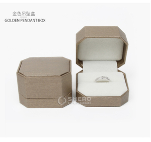 Factory Pendant Wedding <b>Ring</b> Jewelry Package Green Luxury PU Leather Jewelry Packaging <b>Box</b> With Hot Stamping Customized Logo - Product Image 3