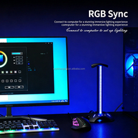Support de casque de jeu RGB avec port de chargement USB pour affichage de casque et support de rangement, avec éclairage musical et rythmique pour bureau