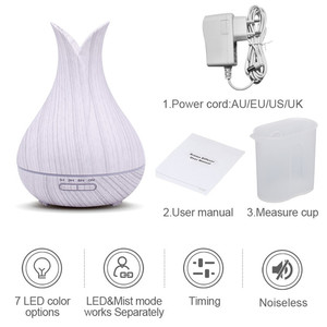 400Ml Ánh Sáng Hạt Gỗ Thiết Kế Độ Ẩm Không Khí Siêu Âm Khuếch Tán Hương Thơm Tinh Dầu Điện Không Có Nước Cho Khách Sạn Hộ Gia Đình Xe - Product Image 3