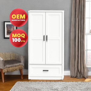 Muebles de dormitorio personalizables de primera calidad, organizador de armario blanco moderno hecho en Malasia, panel de madera para uso doméstico o hotelero - Product Image 1