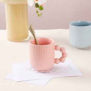 Tối giản Matte tráng men handmade sứ sọc cốc cà phê gốm cá nhân món quà bong bóng xử lý chịu nhiệt 12oz - Product Image 6