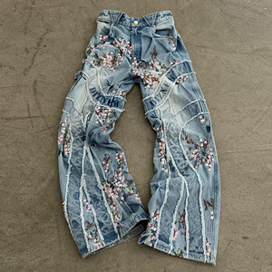 Jeans DIZNEW Hip Hop, jeans personnalisés de créateur, broderie 3D, <span class=keywords><strong>taille</strong></span> haute, pantalon pour femmes, mode, <span class=keywords><strong>jean</strong></span> <span class=keywords><strong>grande</strong></span> <span class=keywords><strong>taille</strong></span> pour <span class=keywords><strong>femme</strong></span> - Product Image 5