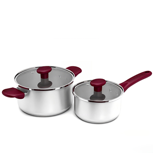 Ensemble de casseroles en acier inoxydable de haute qualité avec couvercle en verre, compatible induction, vente directe d'usine - Product Image 5
