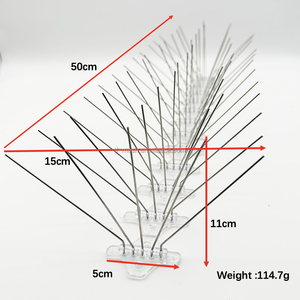 Piques <span class=keywords><strong>anti</strong></span>-oiseaux en acier inoxydable de haute qualité, 60 piques, 5 rangées, pour toit, clôture, panneau solaire - Product Image 1