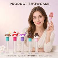 ISMAN Tube vide en silicone de 2 ml pour donuts, cupcakes, biscuits, crème glacée, brillant à lèvres, bouteille transparente en PET, emballage cosmétique mignon et personnalisé