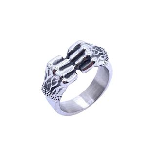 Anillo de Dedo Deportivo de Acero Inoxidable con Diseño de Puño de Boxeo Retro y Personalizado para Fiestas de Compromiso y Aniversarios, Venta al por Mayor - Product Image 2