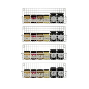 4 Spice Racks Wall Mounted Spice Rack Organizer for Kitchen Cabinet Pantry Door