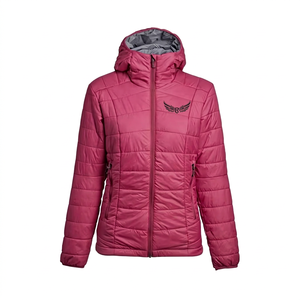 Veste à capuche rose avec logo brodé, fermeture éclair, vêtements décontractés d'hiver, unisexe, coupe standard - Product Image 1