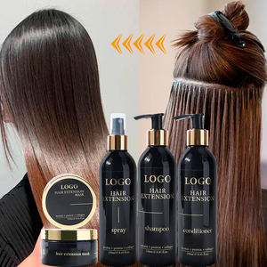 Shampoo et revitalisant pour extensions de cheveux à la kératine et aux protéines, sans sulfate, sans parfum, avec logo personnalisé OEM, biotine, favorise la croissance des cheveux - Product Image 1