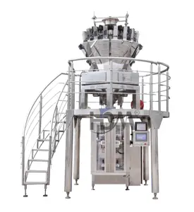 ความเร็วสูงอัตโนมัติกระเป๋าผลไม้แห้งเครื่องบรรจุอาหาร Multihead Weigher สำหรับขนมขบเคี้ยว