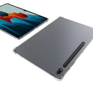 Shockproof 투명 클리어 소프트 TPU 실리콘 태블릿 뒷면 커버 케이스 삼성 갤럭시 탭 S8 울트라 14.6 인치