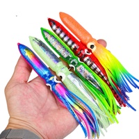 Leurre souple en PVC pour la pêche au trolling en haute mer de gros poissons (marlin, thon, calamar) – 6.9/10/12.4/16.1 pouces – Sans hameçon – Pour eau salée
