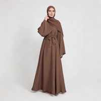 Robe Abaya de mariage musulmane, longueur cheville, faite à la main, respirante, en polyester, coupe ajustée, imprimé numérique, printemps automne, antistatique, grande taille