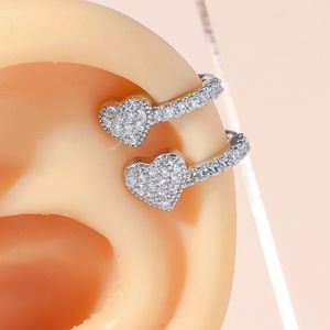 Heart Shaped Zircon Clip On <b>Earrings</b> Silver Gold Rose <b>Red</b> For Women Engagement Jewelry Zinc Alloy Claw Setting Fashion Ear Clips - Product Image 4