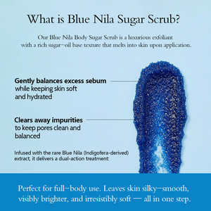 สครับน้ำตาลบลูนิลาแบบฟอง สำหรับผิวกาย สูตรผลัดเซลล์ผิวกระจ่างใส เรียบเนียน ทำความสะอาดรูขุมขนอย่างล้ำลึก ผลิตภัณฑ์ดูแลผิว ขายส่ง รับผลิตแบรนด์ส่วนตัว (OEM) - Product Image 3