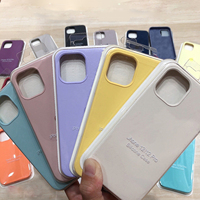 Vente en gros de coques de téléphone portable en silicone liquide solide de luxe avec logo personnalisé d'origine pour Apple pour iPhone