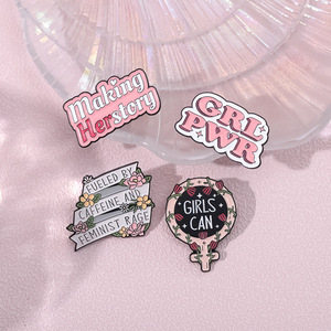 Frauen-Aktivismus Emaille-Anstecknadeln mit feministischen Sprüchen – Power-Reversnadel Brosche für Kleidung, Rucksack, Schmuck – Großhandel Metallhandwerk Anstecknadel Geschenk - Product Image 3