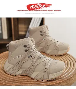 Nouvelle Collection Automne – Bottes Tactiques <span class=keywords><strong>pour</strong></span> Hommes à Lacets Frontaux en Tissu Mesh Flyknit, Idéales <span class=keywords><strong>pour</strong></span> la Randonnée en Montagne, le Désert et le Travail - Product Image 4