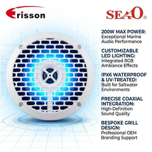 ลำโพงโคแอกเชียลทางทะเลขนาด 6.5 นิ้ว ได้รับการรับรองมาตรฐาน CE/ISO9001 กำลังขับสูงสุด 200 วัตต์ กันน้ำระดับ IPX6 ทนทานต่อรังสียูวีและ<span class=keywords><strong>เกลือ</strong></span>  ลำโพงเสียงสำหรับเรือ สีตามสั่ง - Product Image 2