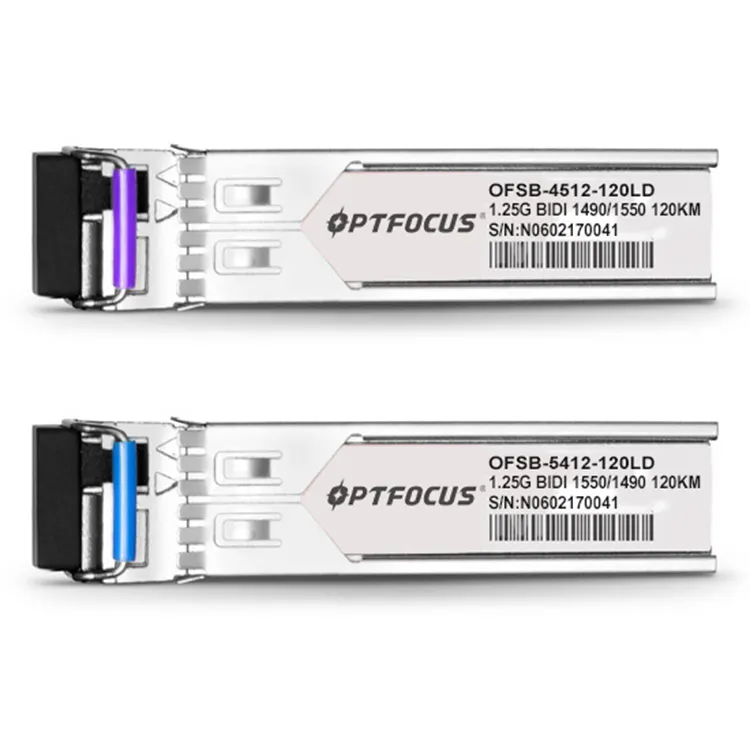 Optfocus 120 km ארוך מרחק 1.25G SM SF 1490 1550nm SFP מודול משדר