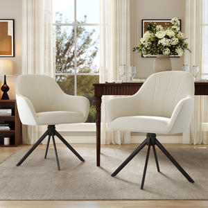 Silla de Comedor Giratoria Moderna de Terciopelo, Reclinable, Impermeable, con Rotación de 360°, Patas Metálicas Ergonómicas y Resistentes para Comedor, Hogar u Oficina - Product Image 1