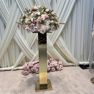 Adornos Florales Metálicos Lisos, Florero de Metal, Soporte de Flores de Hierro Dorado, Centros de Mesa para Bodas - Product Image 1