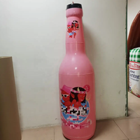 Oreiller de bain en forme de bouteille de bière gonflable en PVC personnalisé en usine