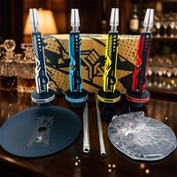 Bestseller Chicha Arabe en Acier Inoxydable et Alliage d'Aluminium Effet Miroir, Kit de Fumée avec Coffret Cadeau, Accessoires YKAP pour Narguilé