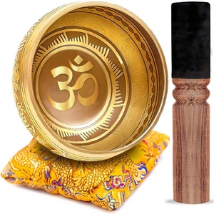 Juego de Cuencos Tibetanos de Bronce de Grado Maestro, Tono Puro, Arte Thangka Hecho a Mano, Feng Shui, <span class=keywords><strong>Bazar</strong></span> del Himalaya, China (Amarillo Dorado) 300 - Product Image 5
