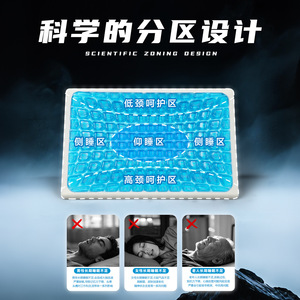 Gel <b>Memory</b> Foam <b>Pillow</b> 60x40x12cm Rectangle Light Blue Temperature Regulating Bed <b>Pillow</b> - Product Image 2