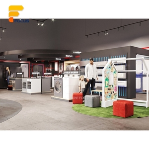 Comptoir de présentation en verre pour magasin de téléphonie mobile, format îlot compact, avec éclairage intelligent et armoire de rangement pour câbles de charge - Product Image 3