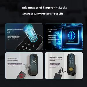 टुया ऐप टलॉक संगत स्मार्ट बाहरी लकड़ी फिंगरप्रिंट पासवर्ड ब्लूटूथ वाई-इन-वन के लिए ऑल-इन-वन-हेड लॉक - Product Image 6