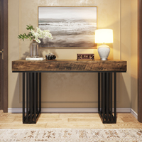 Table console en bois brun rétro au design antique moderne, style 2024, 140 cm, pour le salon