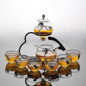 Tetera de Vidrio Transparente Resistente al Calor al por Mayor con Filtro, Juego de Café y Té, Tetera de Riego Automático, Ecológica y de Grado Alimenticio - Product Image 3