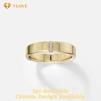 Bague de mariage VLOVE pour homme avec diamant de laboratoire, or massif 9k 10k 14k 18k et platine, bijoux personnalisés pour couple, pour femme et homme