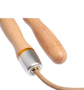 Cuerda de Saltar Ajustable para Adultos con Mango de Madera y Cuerda de Cuero, Cuerda de Saltar de Velocidad Universal con Rodamientos Metálicos - Product Image 5