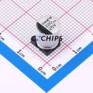 Condensador Electrolítico de Aluminio SMD FX1E221M0810, D8xL10.5mm 220uF 20% 25V 450mA-100kHz - Product Image 1