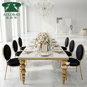 Modern <b>White</b> MDF Top Stainless Steel Frame Wedding & Hotel <b>Dining</b> <b>Table</b> for Home Use - Product Image 4