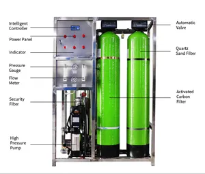 Planta de filtración de agua de pozo, sistema Ro de 500LPH, filtro de agua Industrial, precio competitivo