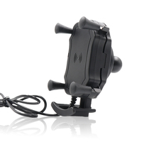 VINmounts Chargeur rapide sans fil 15W Qi/USB Support de téléphone pour camion, voiture, moto, rail et plus VIN-SJ-WXC