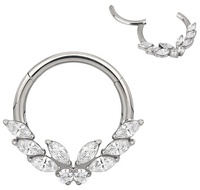 Cincin Titanium CNC Model Segmen Berengsel untuk Perhiasan Clicker, Cincin Hidung, dan Anting Helix