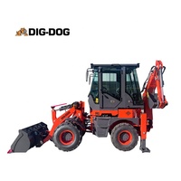 Traktor DIG-DOG 3500KG Mini Log Loader Backhoe Front Loader 4WD Wheel Loader dengan Perlengkapan yang Dapat Diganti Efisiensi Tinggi