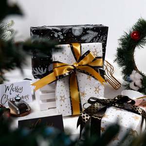 High Quality Wholesale 80g Christmas <b>White</b> Kraft PaperTissue 43*300cm Gift Luxury Custom Birthday Packaging <b>Wrapping</b> <b>Paper</b> Roll - Product Image 3