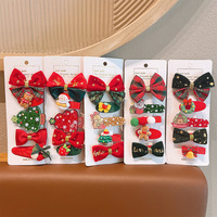 Ensemble de pinces à cheveux de Noël mignonnes pour filles et enfants, barrettes à nœuds décoratives en forme de pain d'épices, épingles à cheveux pour franges latérales, accessoires capillaires pour enfants