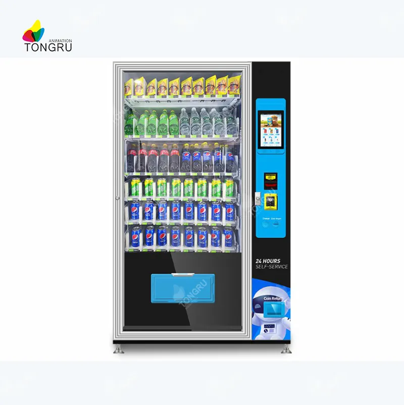 custom street vending machine with credit card reader China food vending machine manufacturers for drinks and snacks