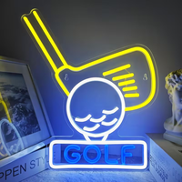 Art mural LED néon personnalisé pour balle de golf, décoration de bar de club de golf, cadeau d'anniversaire pour golfeur, décoration de salle de jeu à domicile