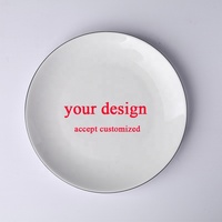 Assiettes en céramique avec votre propre design, impression personnalisée pour restaurant, assiettes en porcelaine, vaisselle personnalisée avec logo, assiettes à dîner