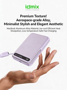 Batería Externa Magnética Inalámbrica IDMIX de 15W y 10000mAh con Cable Integrado para iPhone Serie 16/17, Paquete de Batería Portátil - Product Image 4