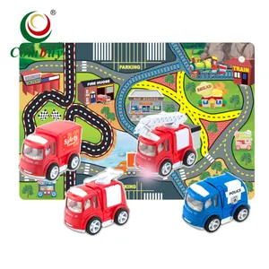 Traffic education pull back alloy crawling mat toy diecast model car